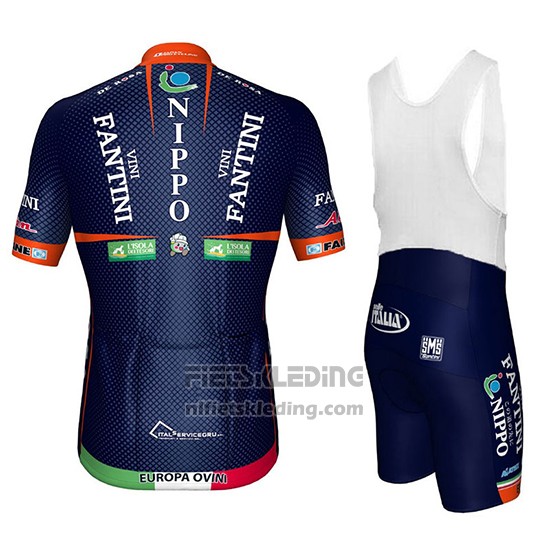 2018 Fietskleding Nippo Vini Fantini Europa Ovini Donker Blauw Korte Mouwen en Koersbroek